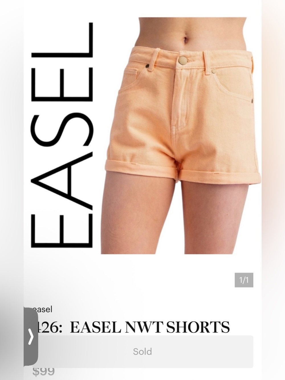 426:  EASEL NWT SHORTS CANTALOUPE (R2M)